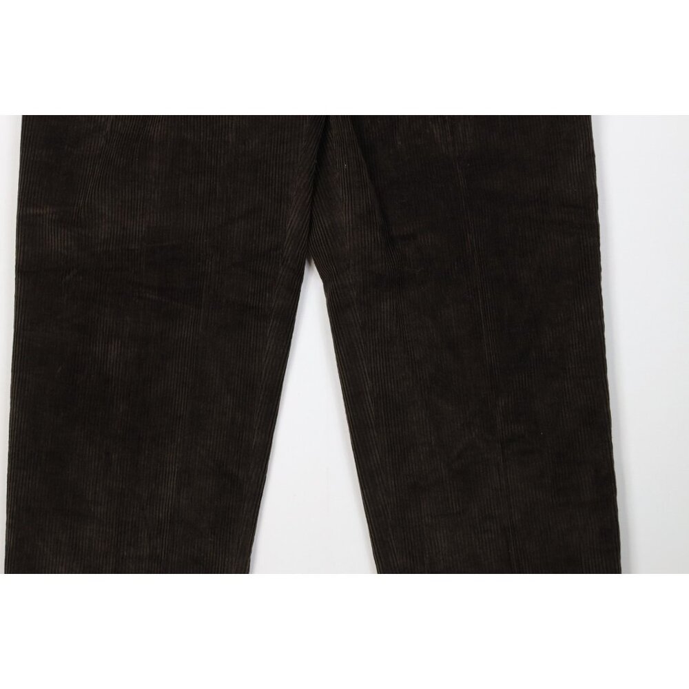 Vtg 90s Streetwear Mens 36x30 Faded Heavy Wide Leg Corduroy Chino Pants Brown - Picture 3 of 14